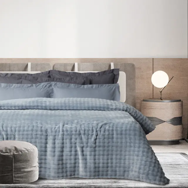 Κουβέρτα 240x260 King Size 350gsm Fleece Das Home 1371 Light Blue 100% Πολυέστερ