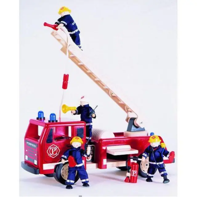Pin Toys Ξύλινο 'Πυροσβεστικό όχημα', από μασίφ καουτσουκόδεντρο 2