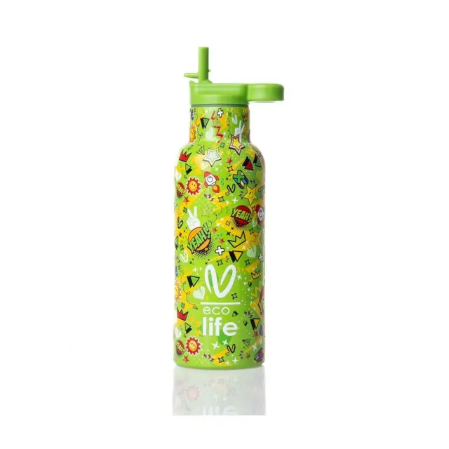 Eco Life Θερμός από ανοξείδωτο ατσάλι Emotions 500ml πράσινο BOROLA 33-BO-2320