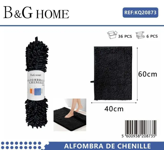 Πατάκι μπάνιου - 6C - Black - - 40x60cm - Black - 20873 2