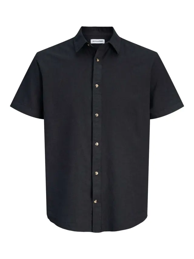 JJESUMMER LINEN BLEND SHIRT S/S SN Black