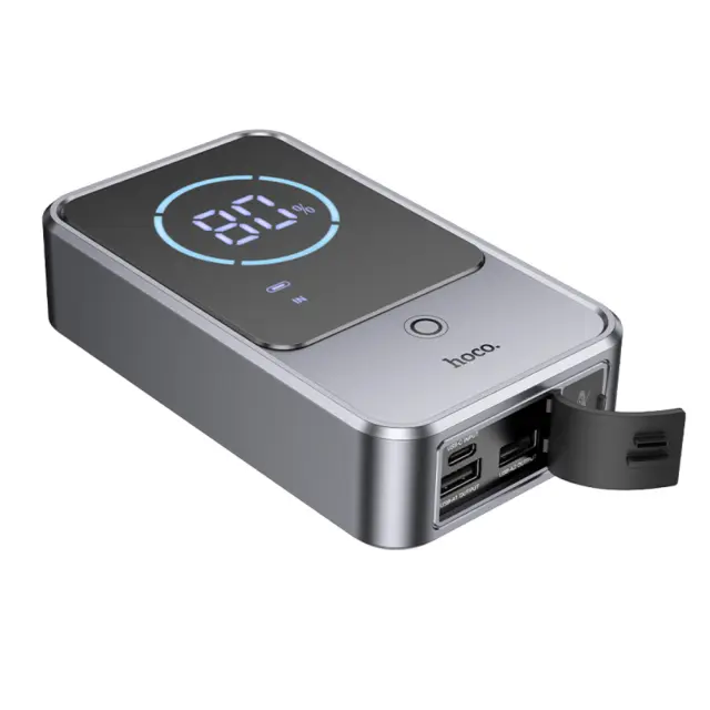Power Bank Hoco QS7 Source 10000mAh PD18W QC με 2xUSB-A 1xUSB-C LED Ένδειξη Μπαταρίας και Προσάρτημα Εκκίνησης Αυτοκινήτου 800A Ασημί 3
