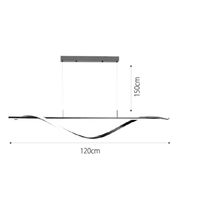InLight Κρεμαστό φωτιστικό LED 40W 3CCT (by switch on base) σε μαύρο χρώμα D:120cm (6084-BL) 2
