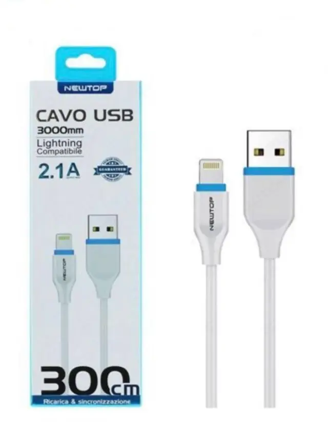 Newtop CU09 Regular USB 2.0 to Lightning Cable Λευκό 300CM