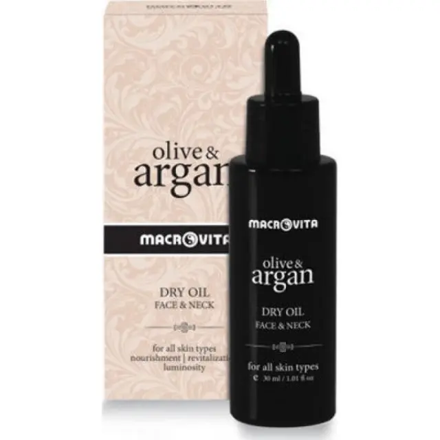 Macrovita Olive + Argan Ξηρό Λάδι για Πρόσωπο + Λαιμό 30ml