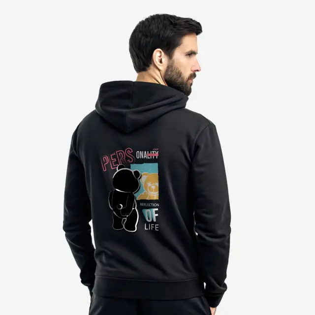 Φούτερ Noshame® Μαύρο με τύπωμα - 3025033 - XXL