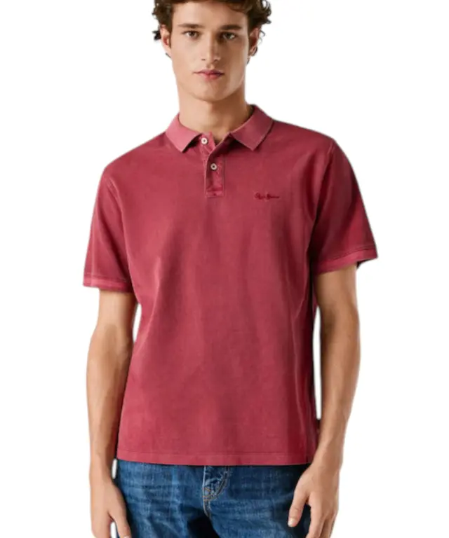 Pepe Jeans - Ανδρικό T-shirt Polo New Oliver Gd PM542099-287 Κόκκινο Σκούρο 3