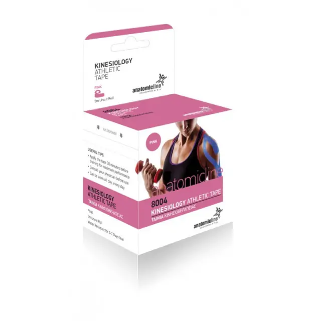 ANATOMIC LINE Kinesiology Athletic Tape Ταινία Κινησιοθεραπείας 5cm x 5m Ροζ