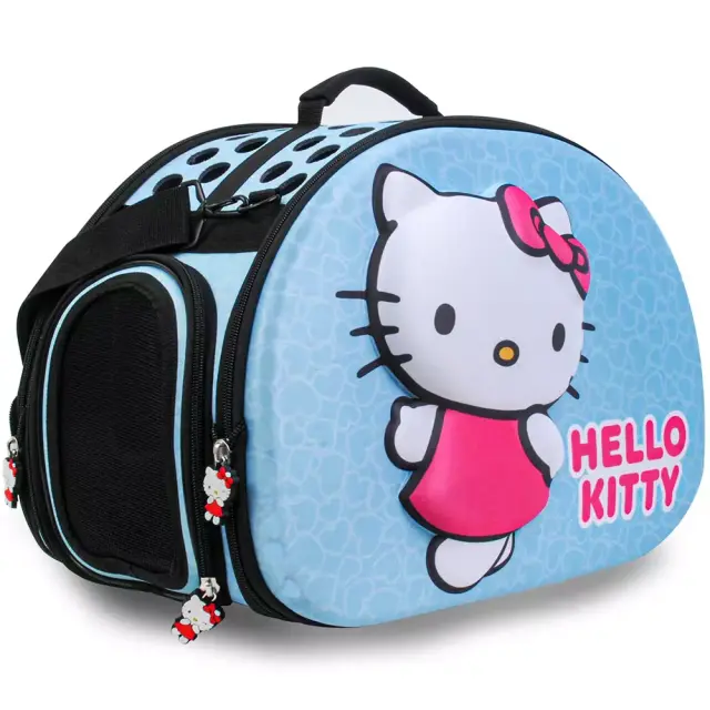 Τσάντα Μεταφοράς Hello Kitty 3D γάτας EVA ανάγλυφη τιρκουάζ 42x33x29cm