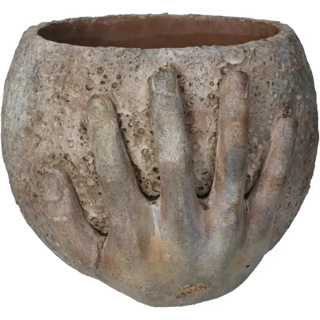 Κασπώ Χέρια Καφέ Τσιμέντο 26x22x17cm 3
