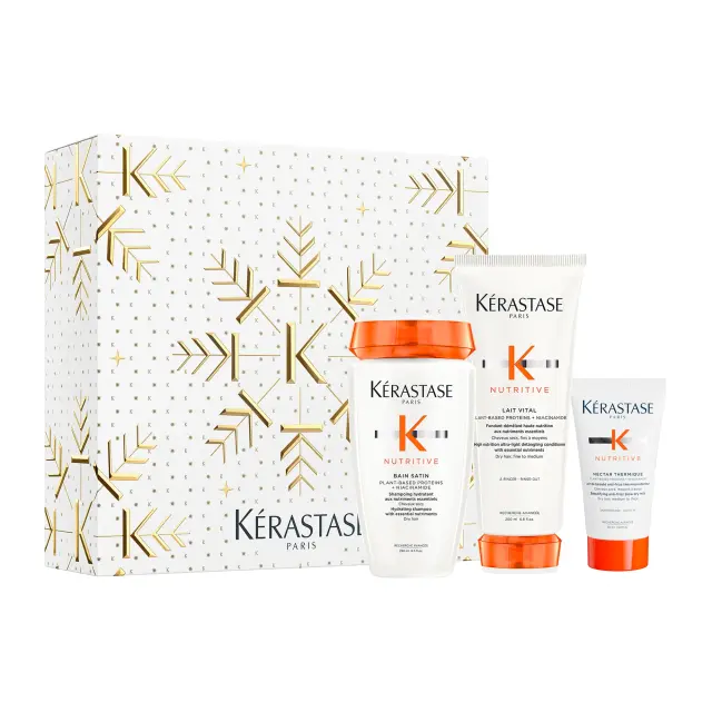 Kérastase Nutritive Holiday Set (Bain Satin 250ml, Lait Vital 200ml, Nectar Thermique 50ml)