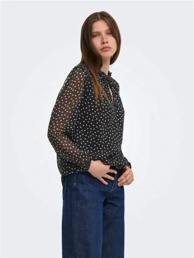 ONLY Γυναικεία Μπλούζα Animal Print με Δέσιμο στον Λαιμό, ONLDITSY L/S BLOUSE WVN, Only - XS 3