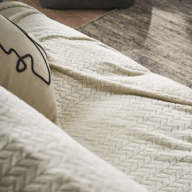 Ριχτάρι Πολυθρόνας 190x190cm GOFIS HOME Julien Cotton Beige 114/05 3