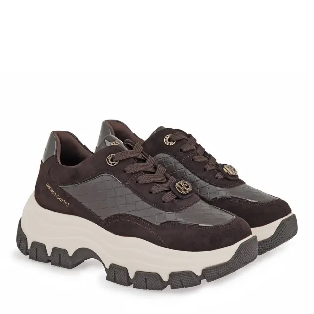 Γυναικεία Sneakers Renato Garini 2147-52RG02 Καφέ Καστόρι Καφέ Πλεκτό X119R5023AK3 Καφέ - 37 2