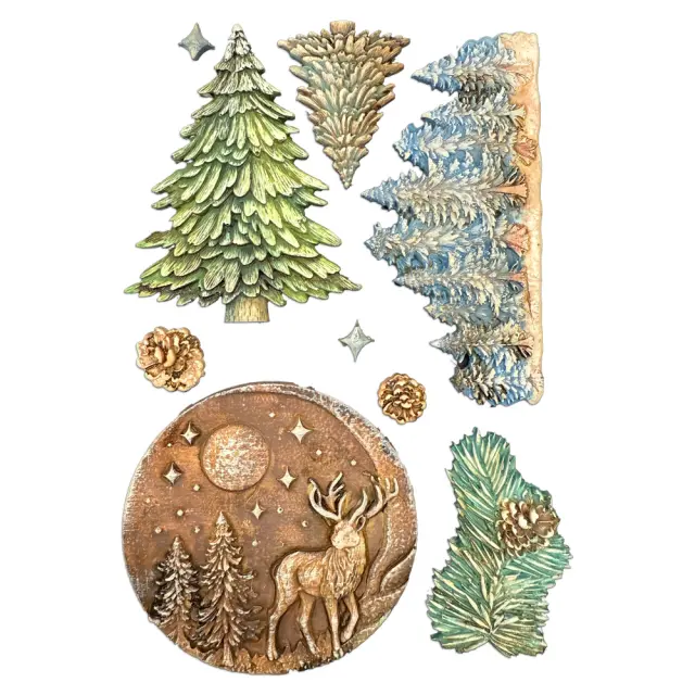 Καλούπι σιλικόνης A5, 15×21cm, Stamperia, Christmas, Χριστουγεννιάτικα δέντρα 2