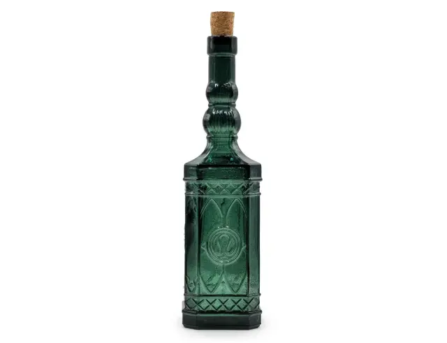 Διακοσμητικό Μπουκάλι με πώμα Glass Drops Miguelete (5032DB751) Aπό 100% ανακυκλωμένο γυαλί, Xωρητικότητας 500ml, Διαστάσεων Ø 7 x Υ 27 cm, Green Murtle 5032DB751 2