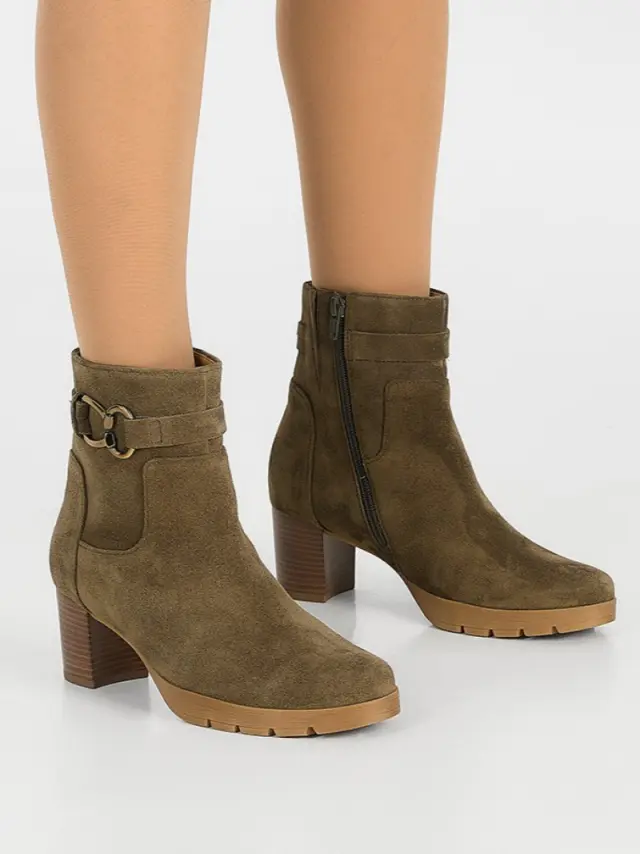 Gabor Μποτάκια Γυναικείο δέρμα Nubuck Πράσινο GAB/72072 33-OLIV 2