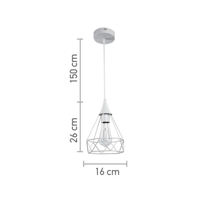 InLight Κρεμαστό φωτιστικό από λευκό μέταλλο 1XE27 D:16cm (4024-WH) 2