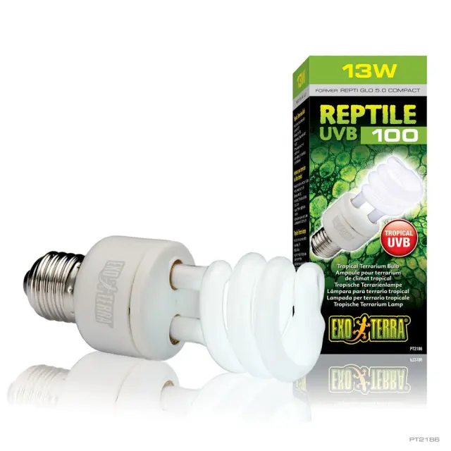 EXOTERR- Reptile Uvb 100 Fluorescent lamp 13W E2- 2201870- Pet Supplies