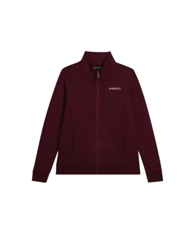 Freddy - Γυναικεία Ζακέτα Φούτερ Zip Turtleneck F25WCRS4-K92 Μπορντό 3
