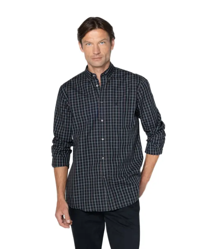 The Bostonians Maverick ανδρικό μακρυμάνικο πουκάμισο καρό regular fit 3AACH8708-1