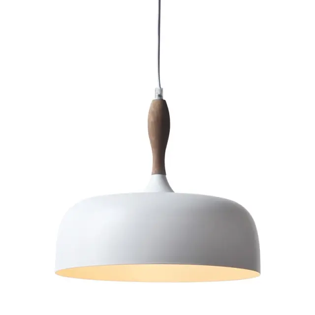 ΚΑΜΠΑΝΑ ΜΕΤΑΛΛΙΚΗ ΛΕΥΚΗ ΜΕ ΞΥΛΟ 1 Χ Ε27 Φ32CM CUBA / KS1513P321WH