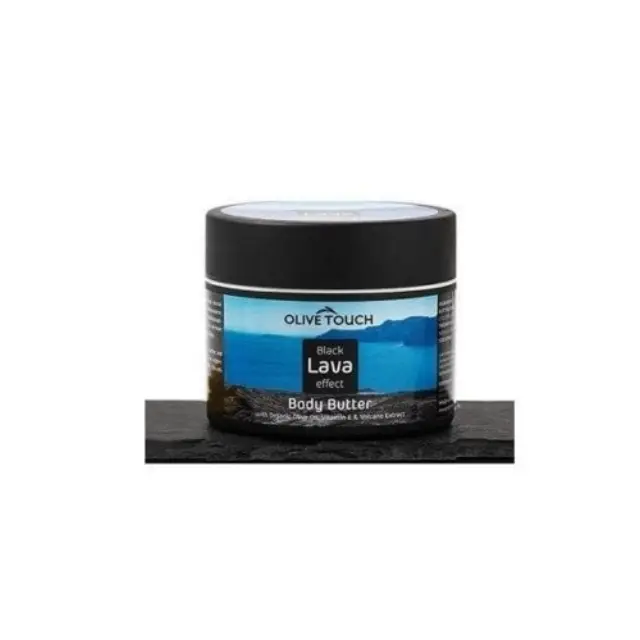 OLIVE TOUCH Black Lava Effect Body Butter 100ml,Πλούσιο Βούτυρο Σώματος με Eκχύλισμα από Hφαιστειακή Λάβα