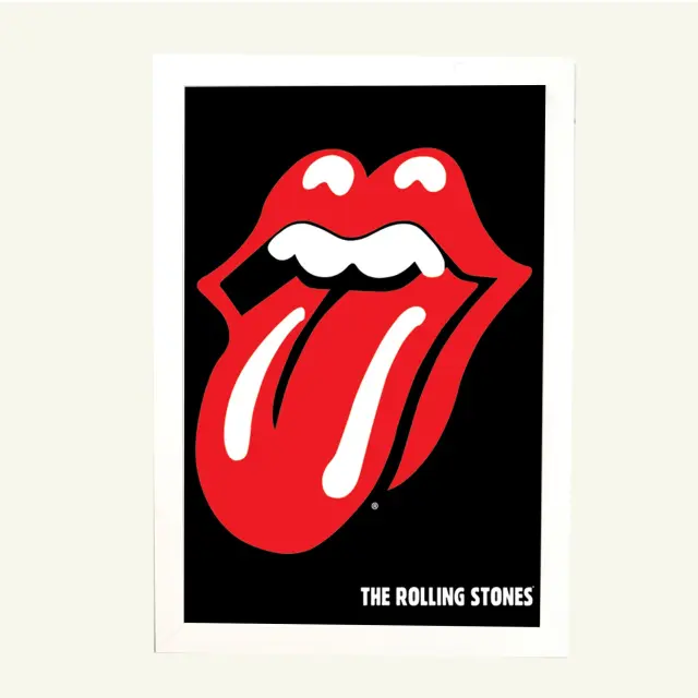 Αφίσα Rolling Stones 61x91,5εκ Κορνίζα Ξύλινη Χρώμα Λευκό Με Ακρυλικό Τζάμι Άθραυστο K1041-3