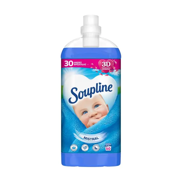 Soupline Συμπυκνωμένο Μαλακτικό Ρούχων Mistral 60 Μεζούρες 1.32L