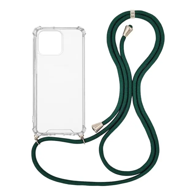 Sonique Θήκη Σιλικόνης με Κορδόνι Armor Clear για iPhone 12 Pro Max - Πράσινο Σκούρο