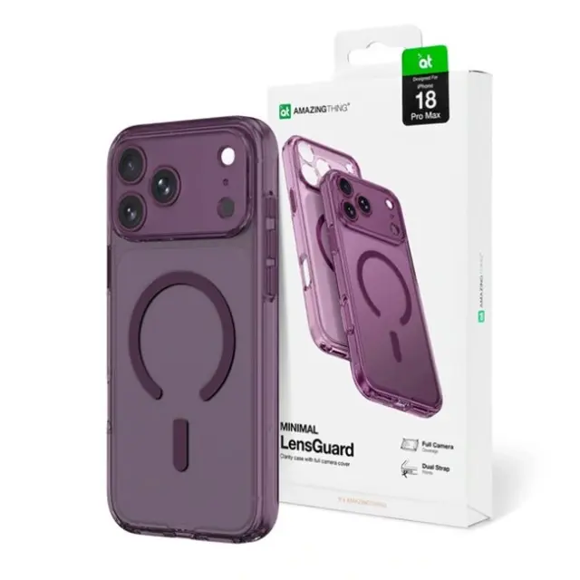 Amazingthing Θήκη Κινητού iPhone 18 Pro Max Minimal Mag Lens Case MagSafe Purple