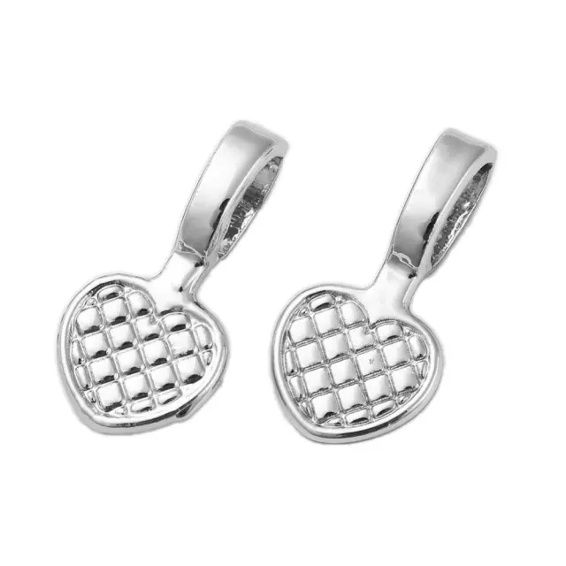 Κρεμασταράκι Heart Shape 16x8x1mm - Antique Silver - 10τεμ