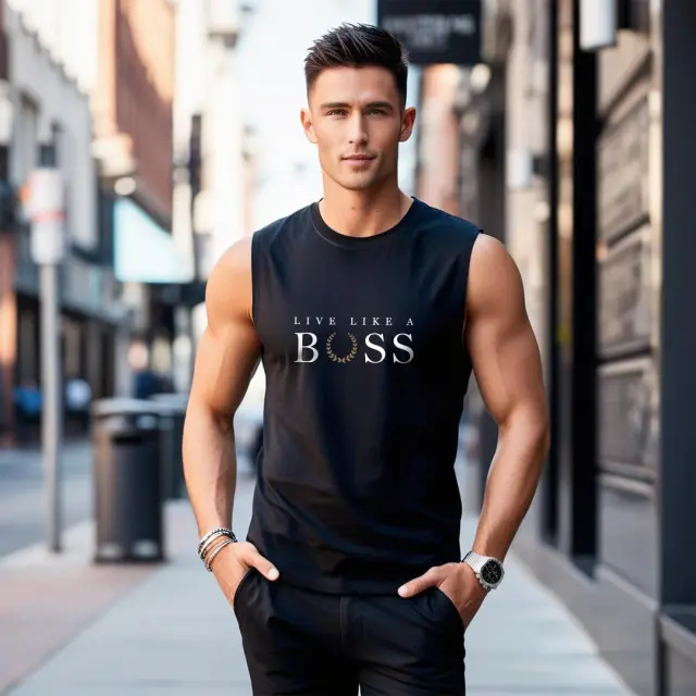 Αμάνικο Noshame® Μαύρο με τύπωμα Boss - 182516 - XXL