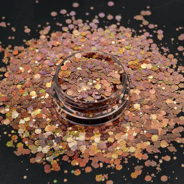 Chunky glitter 20gr, Καφέ-χρυσό