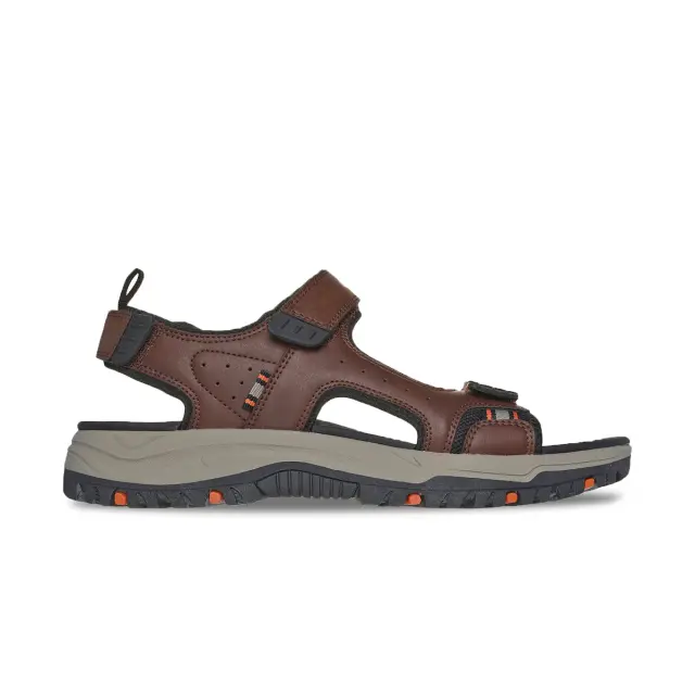 Skechers Relaxed Fit Ανδρικά Σανδάλια σε Καφέ Χρώμα - 43