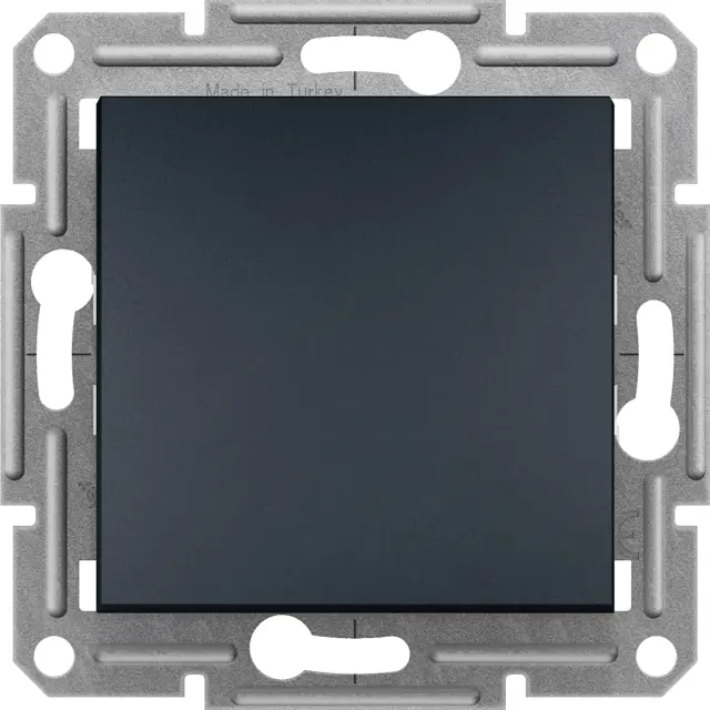 Asfora - 1pole pushbutton, screwless terminals, wo frame, anthracite
