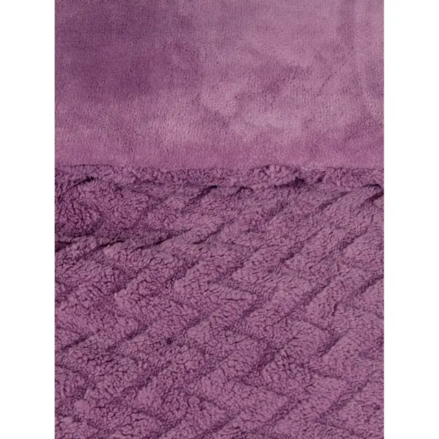 Κουβερτοπάπλωμα 220x240 Υπέρδιπλο 730gsm Flannel Fleece Nima Muffle Mauve 100% Πολυέστερ 2