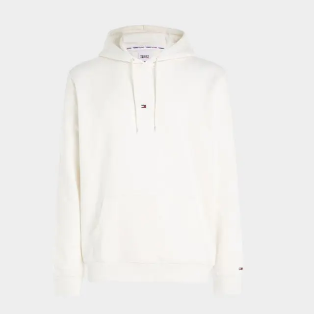 Tommy Hilfiger - Ανδρικό Φούτερ με Κουκούλα και Τσέπες Tonal Logo DM0DM16800-YBR Λευκό - 2XL
