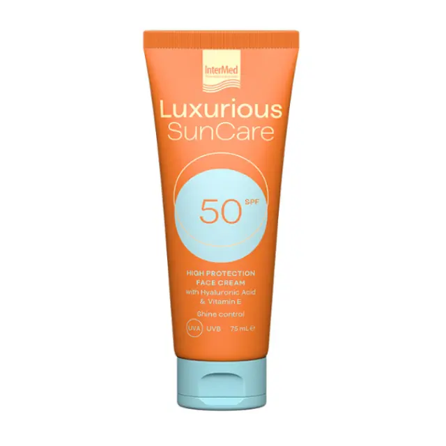 Intermed Luxurious Sun Care Face Cream Αντηλιακή Κρέμα Προσώπου SPF50, 75ml