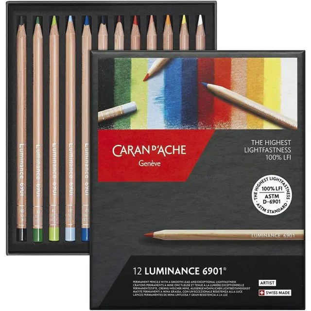 Σετ Ξυλομπογιές Caran d'Ache Luminance 6901, 12 Χρώματα