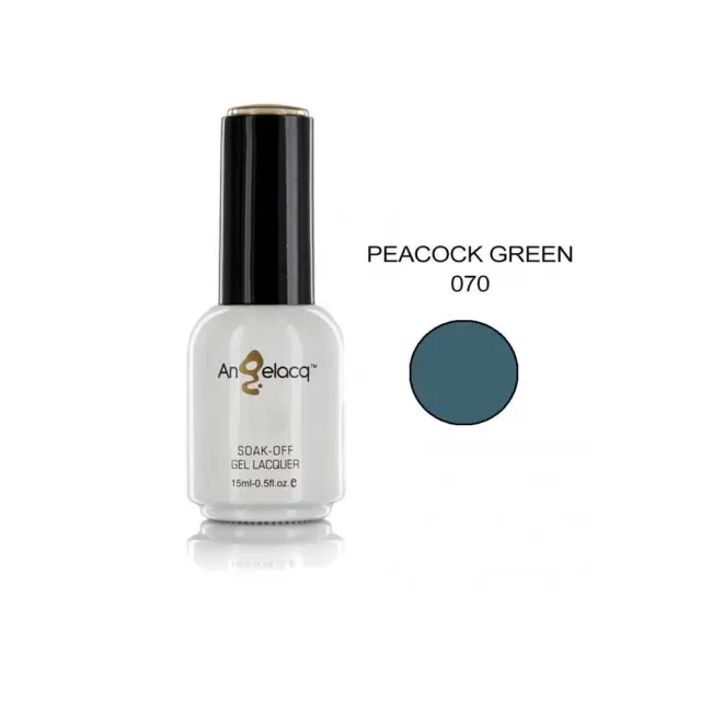 Ημιμόνιμο επαγγελματικό βερνίκι ANGELACQ 15ML - 0.5FL.OZ 070 Peacock Green