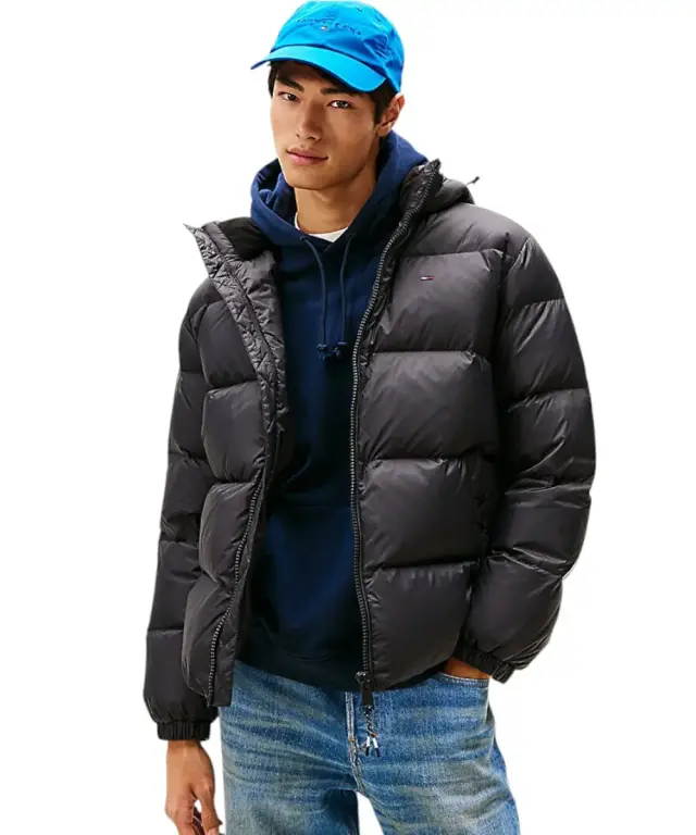 Tommy Hilfiger - Ανδρικό Αδιάβροχο Μπουφάν Th Essential Down Regular Fit DM0DM19786-BDS Μαύρο - 2XL