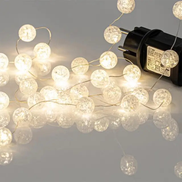 Λαμπάκια σειρά 100 mini led ακρυλικές μπαλίτσες 2cm Eurolamp 600-03920