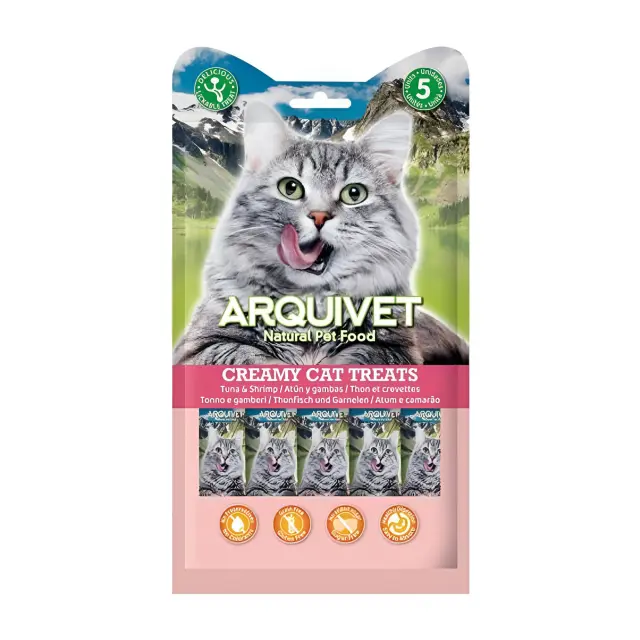 Arquivet Κρεμώδες Λιχουδιά Γάτας με Τόνο & Γαρίδες 5x14gr