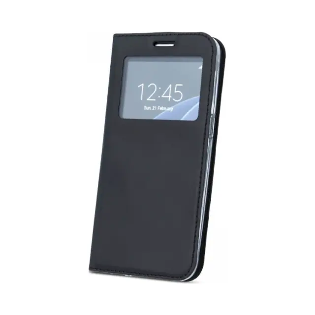 Θήκη Βιβλίο Με Παράθυρο Smart Look Case Για Lenovo K6 Note Μαύρη