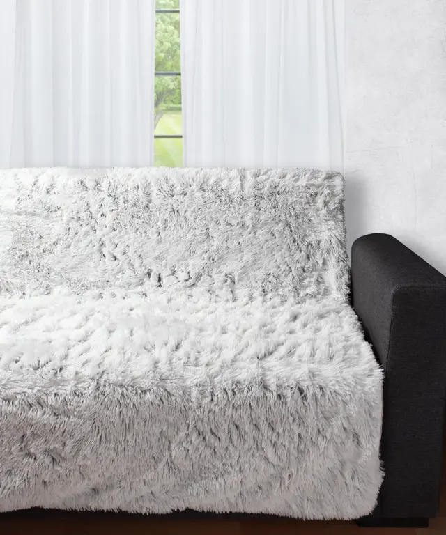 Διακοσμητικό μαλλιαρό ριχτάρι 5336 (145cm x 195cm) δίχρωμο/γκρί βάση - -