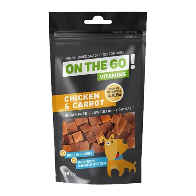 On The Go Vitamins Λιχουδιά Με Γεύση Κοτόπουλο & Καρότο Για Σκύλους 25gr Μονόχρωμο