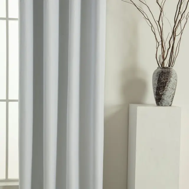 Beauty Home Κουρτίνα Full Blackout σκίασης με 8 κρίκους Soft Art 8391 Ice-Ecru 140x270 Πάγου 3