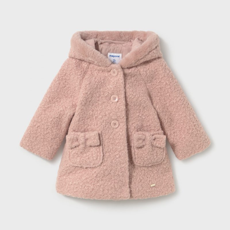 Baby 6 μηνών έως 4 ετών Παλτό fleece κουκούλα απαλό ροζ
