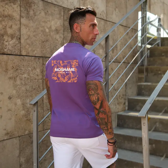 T-shirt Noshame® Μώβ με τύπωμα - 142524 - XXL